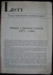 LISTY - OBSAH A JMENNÝ REJSTŘÍK 1971-1980