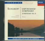 SCHUBERT - SYMPHONY 8, UNFINISHED SYMPHONY NO. 5